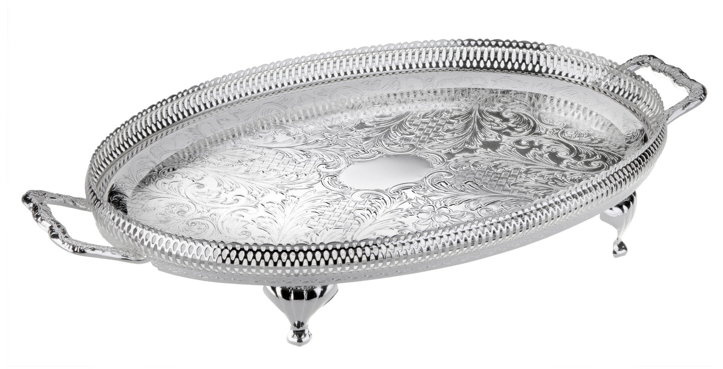 Oval Gallery Tray with Handles/Legs