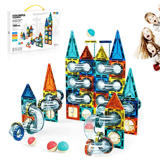 COLOURFUL MAGNETIC 168 Pcs Magnetic COLORFUL PIPELINE BUILDING BLOCKS