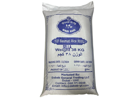 Wadi Sadi 1121 Sella Basmati Rice Xxxl  38 Kg
